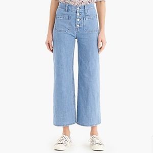 J.CREW Point Sur wide-leg crop jean, light wash